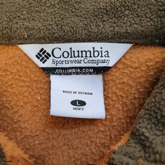 Columbia Men's Full Zip Up Technical Fleece Sweater Jacket in Brown Size Large - Picture 6 of 6